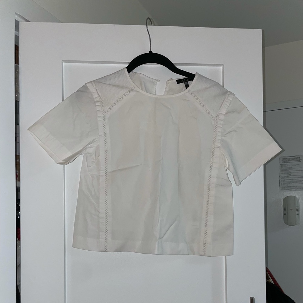 Rag & Bone White Short Sleeved Blouse